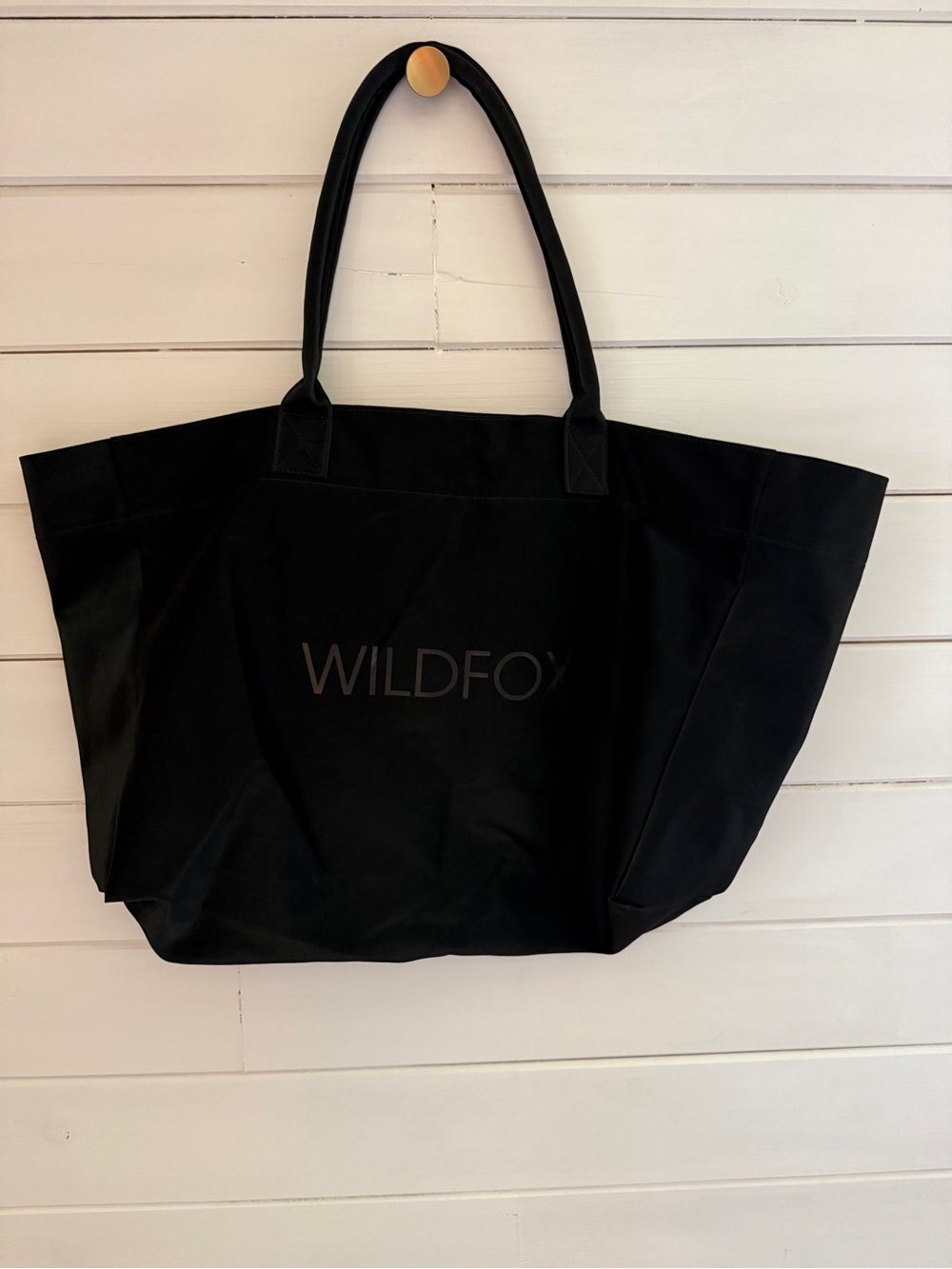 WILDFOX Utility Tote Bag Black 27” X 17” Double Handle NEW Oversized